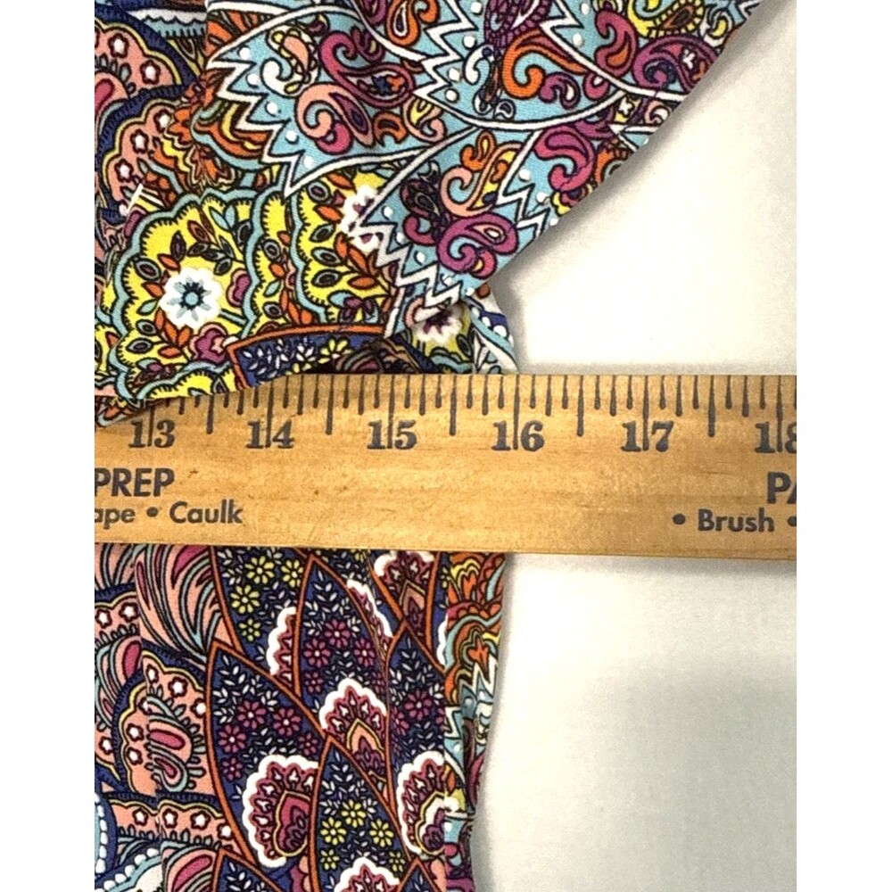 MSK Womens Multicolor Floral V-Neck Cold Shoulder Shift Dress PS Boho 70s Retro - Picture 7 of 8